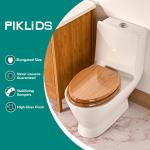 Elongated High Gloss Oak Wood Toilet Seat