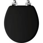 Slow Close Black Enameled Wood Toilet Seat