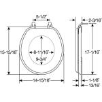 Natural Oak Round Toilet Seat with Chrome Hinge