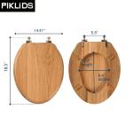 Elongated High Gloss Oak Wood Toilet Seat