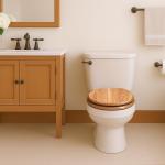 Elongated High Gloss Oak Wood Toilet Seat