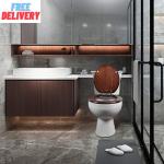 Elongated Wood Toilet Seat with Quiet Close