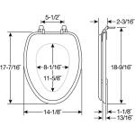 Natural Oak Elongated Toilet Seat with Chrome Hinge