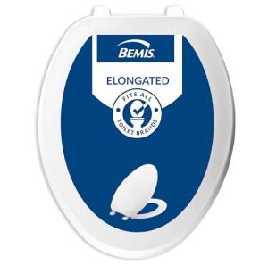 Bemis Elongated White Durable Plastic Toilet Seat