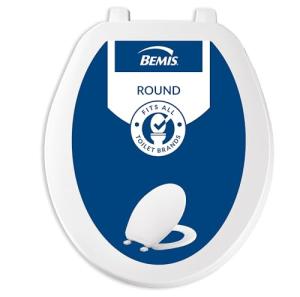 Bemis Round White Durable Plastic Toilet Seat