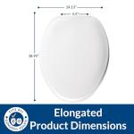 Bemis Elongated White Durable Plastic Toilet Seat