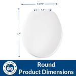 Bemis Round White Durable Plastic Toilet Seat