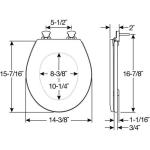BEMIS Round Toilet Seat with Easy Clean Hinges