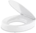 White Elevated Quiet-Close Round Toilet Seat