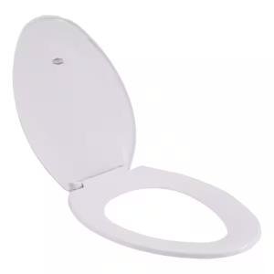 Heavy-Duty Elongated White Toilet Seat, Easy Install