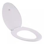 Heavy-Duty Elongated White Toilet Seat, Easy Install