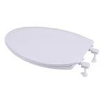 Heavy-Duty Elongated White Toilet Seat, Easy Install