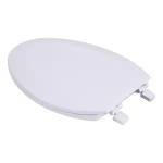 Heavy-Duty Elongated White Toilet Seat, Easy Install