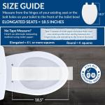 Elongated White Plastic Toilet Seat