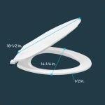 Heavy-Duty Elongated White Toilet Seat, Easy Install