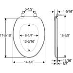 Elongated White Durable Plastic Toilet Seat