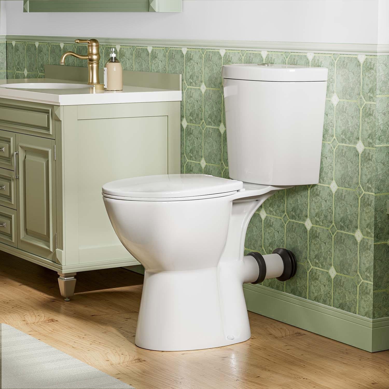 19" High Rear Outlet Toilet with Soft Close Seat