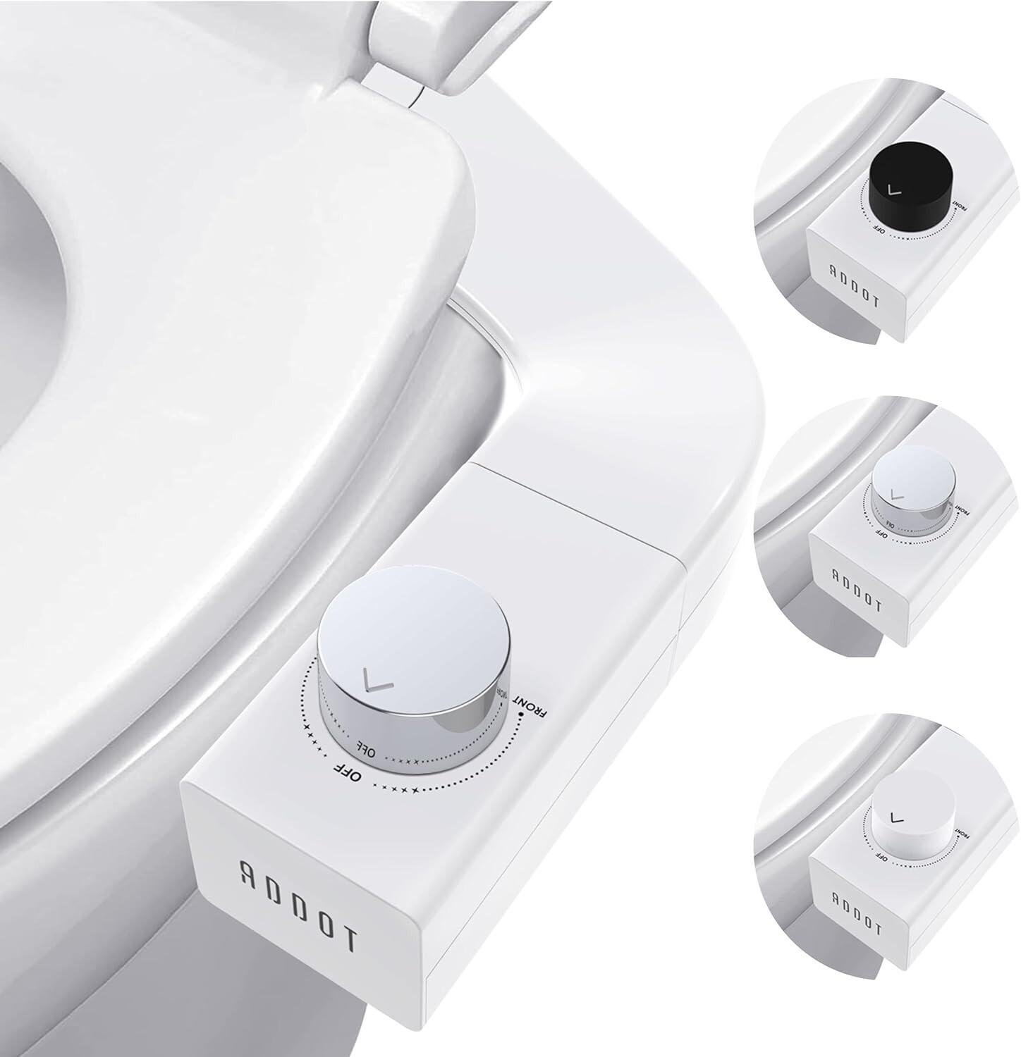 Convertible Dual Nozzle Bidet Toilet Seat with Knobs