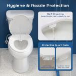 Elongated Non-Electric Bidet Toilet Seat with Dual Nozzles