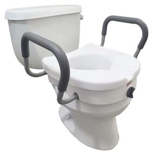 Carex E-Z Lock Raised Toilet Seat with Arms