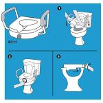 Carex E-Z Lock Raised Toilet Seat with Arms