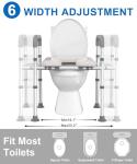 HOMLAND Adjustable Raised Toilet Seat with Handles
