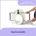 Elongated Raised Toilet Seat with Padded Arms