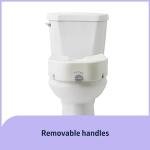 Elongated Raised Toilet Seat with Padded Arms