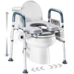 Adjustable Toilet Seat Riser with Handles for Seniors
