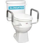 Carex Raised Toilet Seat with Arms, Elongated Design