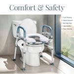 Adjustable Toilet Seat Riser with Handles for Seniors