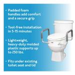 Carex Raised Toilet Seat with Arms, Elongated Design