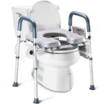 Adjustable Toilet Seat Riser with Handles for Seniors