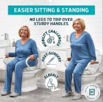 Lunderg Elongated Raised Toilet Seat with Handles