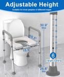 HOMLAND Adjustable Raised Toilet Seat with Handles