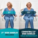 Lunderg Elongated Raised Toilet Seat with Handles