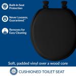 Round Padded Toilet Seat with Easy Clean Hinges