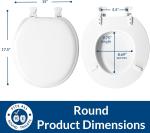 Round Padded Toilet Seat with Easy Clean Hinges