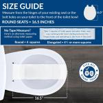 Round Padded Toilet Seat with Easy Clean Hinges