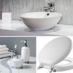 Mayfair Padded Toilet Seat with Chrome Hinges