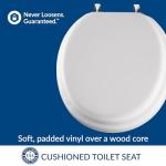 Mayfair Round White Padded Toilet Seat with Chrome Hinges