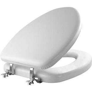 Mayfair Elongated Padded Toilet Seat with Chrome Hinges