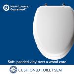 Mayfair Elongated Padded Toilet Seat with Chrome Hinges