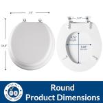 Mayfair Round White Padded Toilet Seat with Chrome Hinges