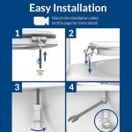 Mayfair Round White Padded Toilet Seat with Chrome Hinges