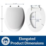 Mayfair Elongated Padded Toilet Seat with Chrome Hinges