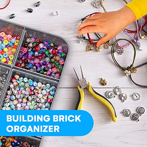 Two-Compartment Storage Box with Lid - Blue