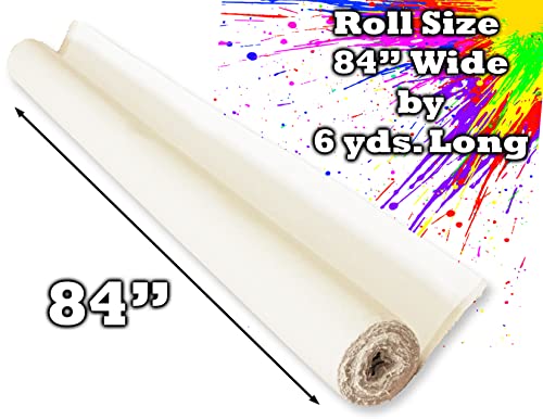 84" Wide White Cotton Canvas Roll - Artist Quality