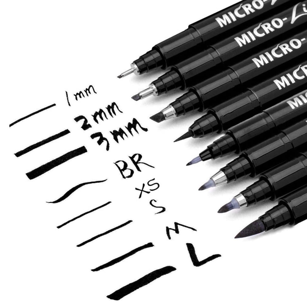 8 Calligraphy Brush Pens for Writing & Drawing
