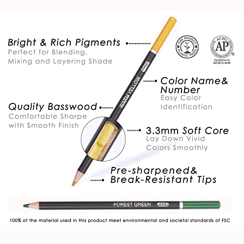 Kalour Premium 120-Color Colored Pencils for Artists